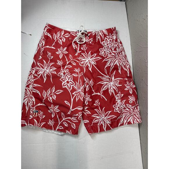 POLO Jeans Company Ralph Lauren Floral Swim Suit Trunk Surf Shorts 10" Sz Small - Picture 1 of 5